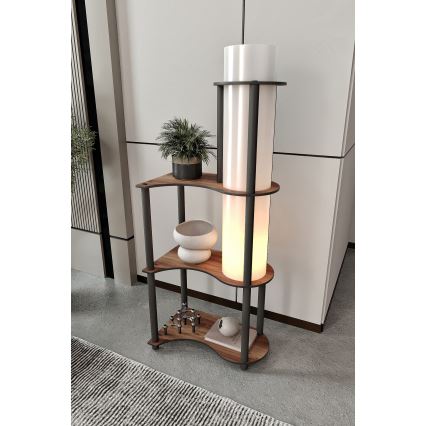 Põrandalamp riiulitega NOTO 1xE27/40W/230V pruun/must