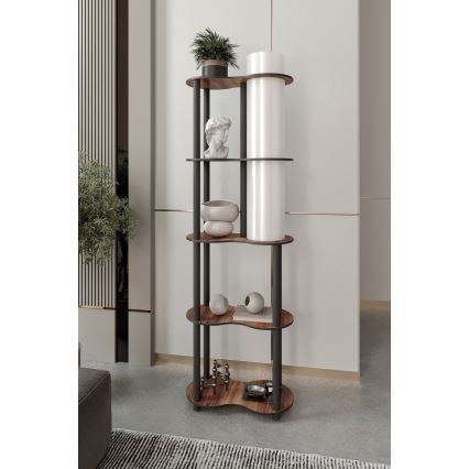 Põrandalamp riiulitega NOTO 1xE27/40W/230V pruun/must