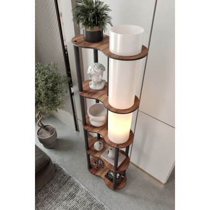 Põrandalamp riiulitega NOTO 1xE27/40W/230V pruun/must