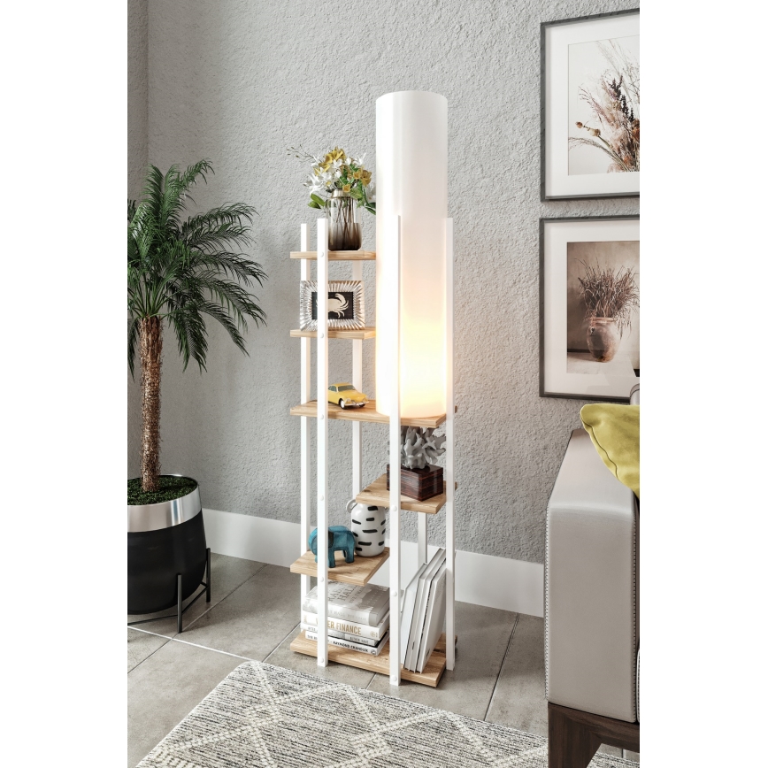 Põrandalamp riiulitega VOGUE 1xE27/40W/230V 160 cm valge