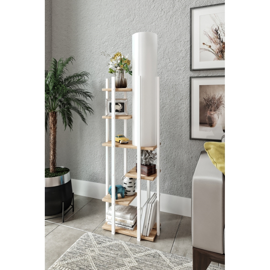Põrandalamp riiulitega VOGUE 1xE27/40W/230V 160 cm valge