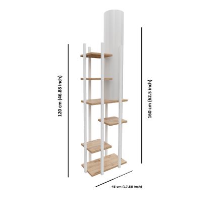Põrandalamp riiulitega VOGUE 1xE27/40W/230V 160 cm valge