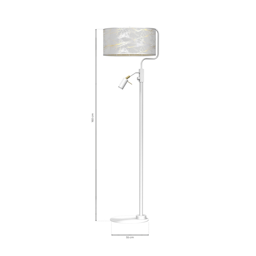 Põrandalamp SENSO 1xE27/40W/230V + 1xGU10/7W valge
