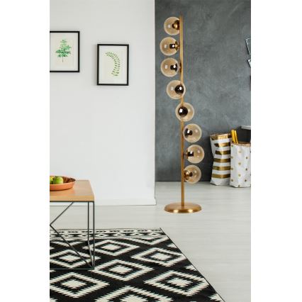 Põrandalamp SIMAY 8xE27/40W/230V kuldne