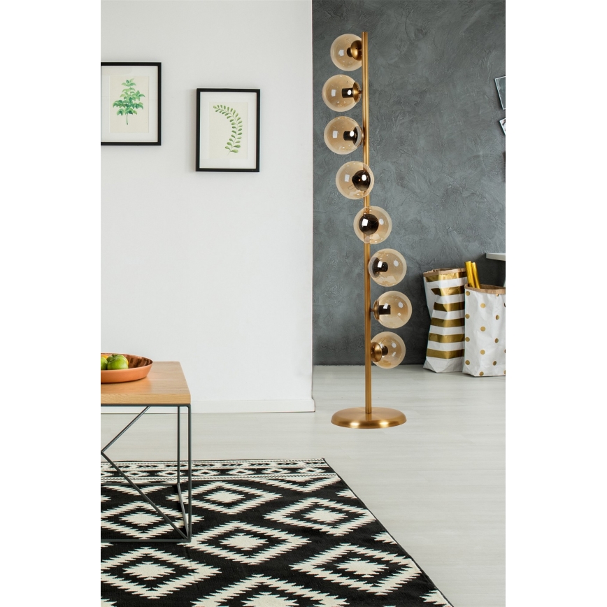 Põrandalamp SIMAY 8xE27/40W/230V kuldne