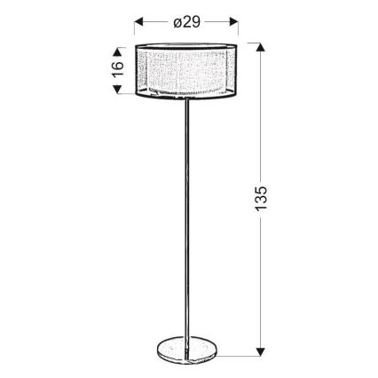 Põrandalamp SOLO 3xE14/40W/230V hall/läikiv kroom