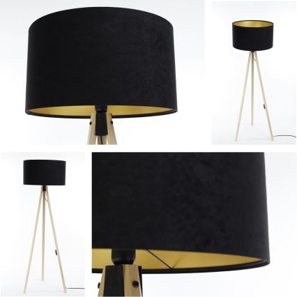 Põrandalamp STANDART 1xE27/60W/230V must/beež