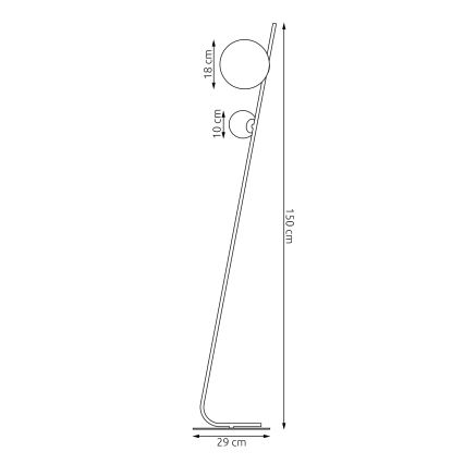 Põrandalamp TATU 2xG9/8W/230V must