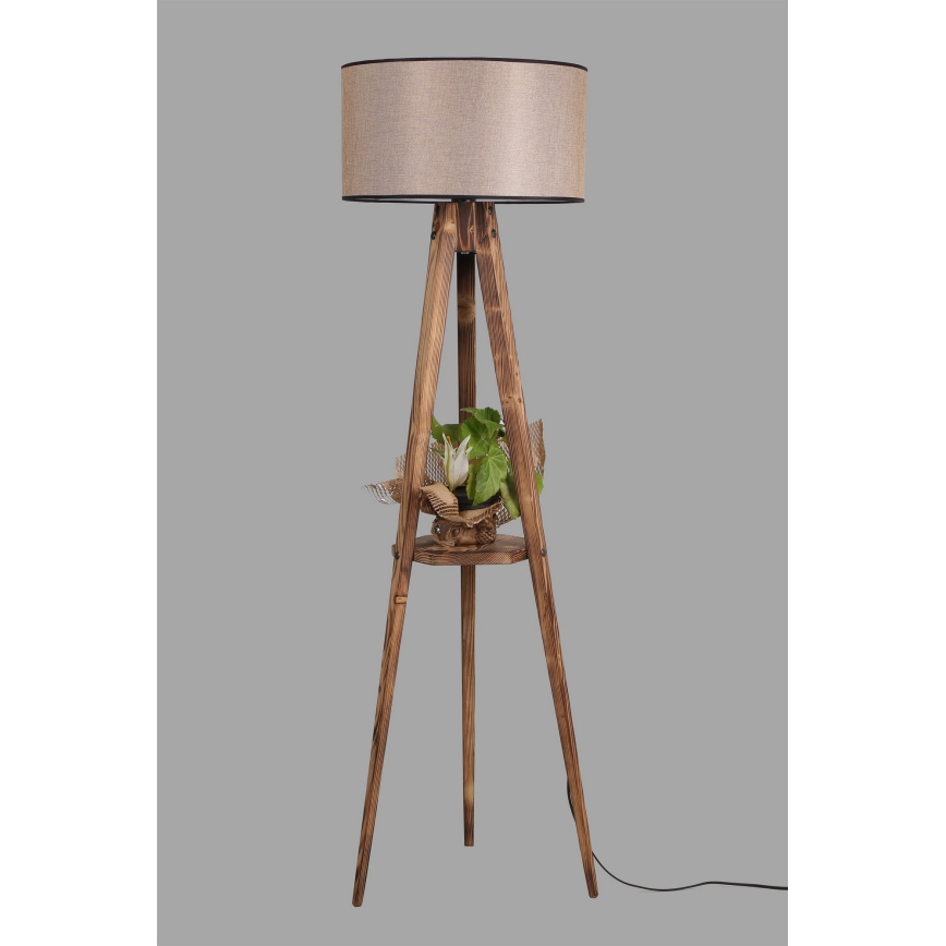 Põrandalamp TRIPOD 1xE27/60W/230V beež/pruun