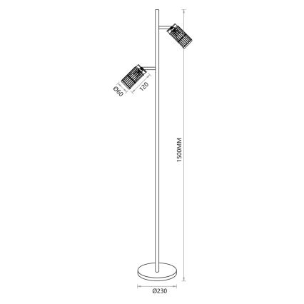 Põrandalamp VERTICAL 2xGU10/8W/230V must