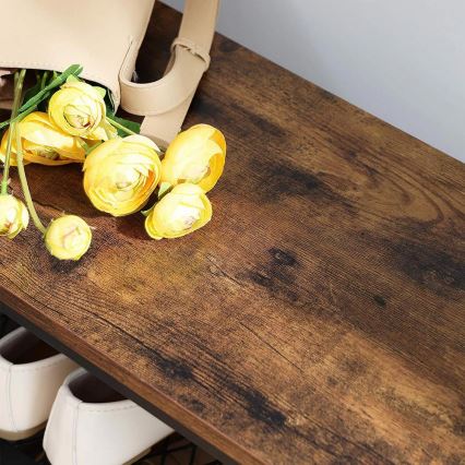 Põrandale mõeldud riidepuu NAVOR, pruun/must