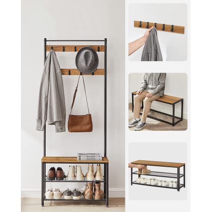 Põrandariidepuu NAVOR, pruun/must