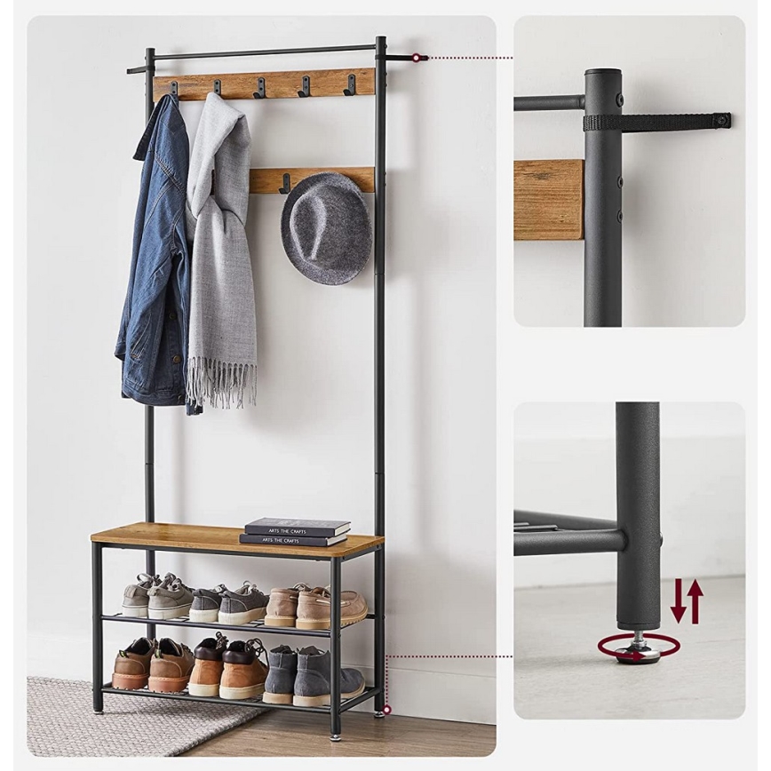 Põrandariidepuu NAVOR, pruun/must