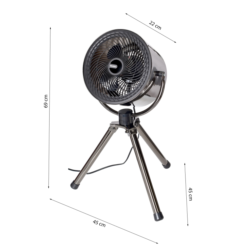 Põrandatuuluti TRIPOD 40W/230V, läbimõõt 45 cm, must