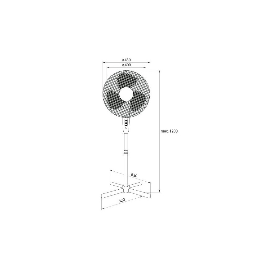 Põrandaventilaator 45W/230V must