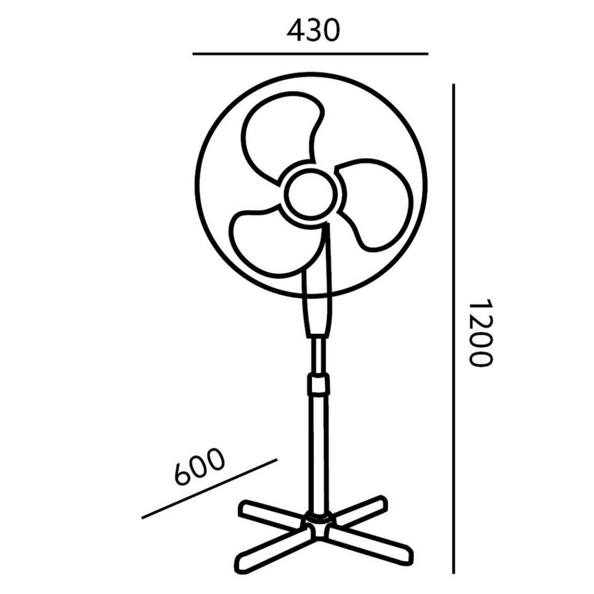 Põrandaventilaator puldiga VIENTRO-R 45W
