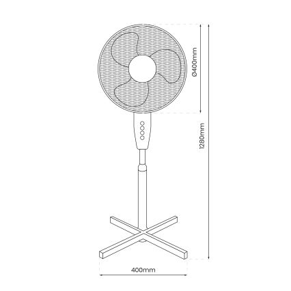 Põrandaventilaator STANDING, läbimõõt 40 cm, võimsus 45 W