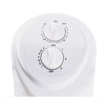 Põrandaventilaator taimeriga 45W/230V valge