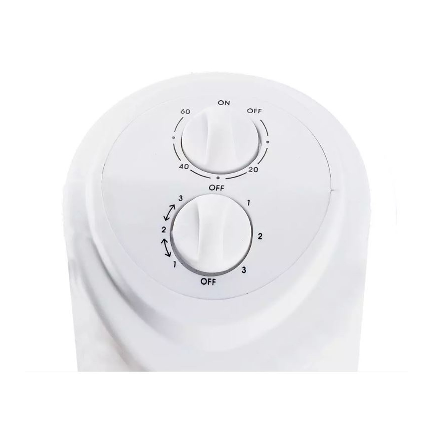 Põrandaventilaator taimeriga 45W/230V valge