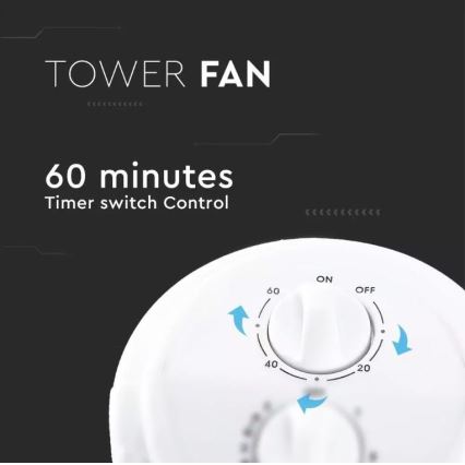 Põrandaventilaator taimeriga 45W/230V valge