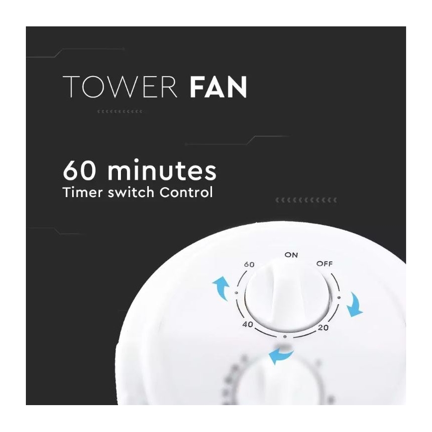 Põrandaventilaator taimeriga 45W/230V valge