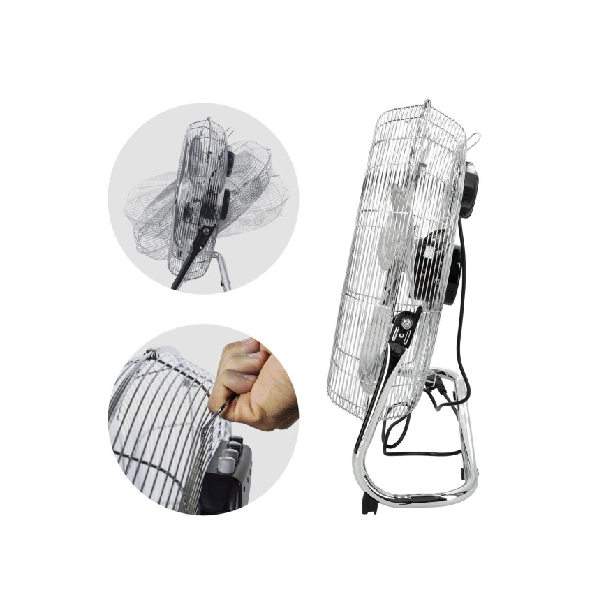 Põrandaventilaator VIENTO 200W/230V, läikiv kroom