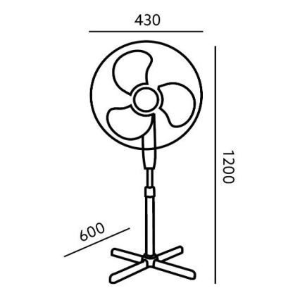 Põrandaventilaator VIENTO 45W/230V must