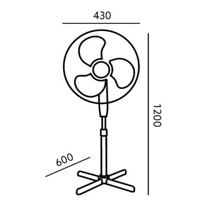 Põrandaventilaator VIENTO 45W/230V valge