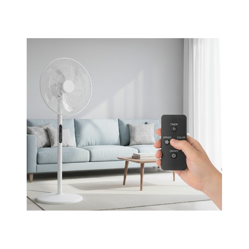 Põrandaventilaator VIENTO-R 40W/230V valge + kaugjuhtimispult