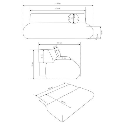 PRATO kolmeistmeline diivanvoodi panipaigaga, beež