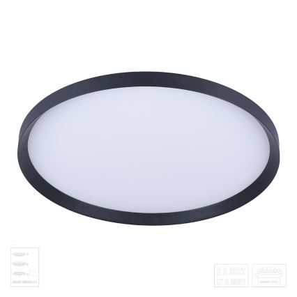 Prezent 17311 - ADRA LED laevalgusti LED/42W/230V + LED/13W 3000/4000/6000K, läbimõõt 48,5 cm, must