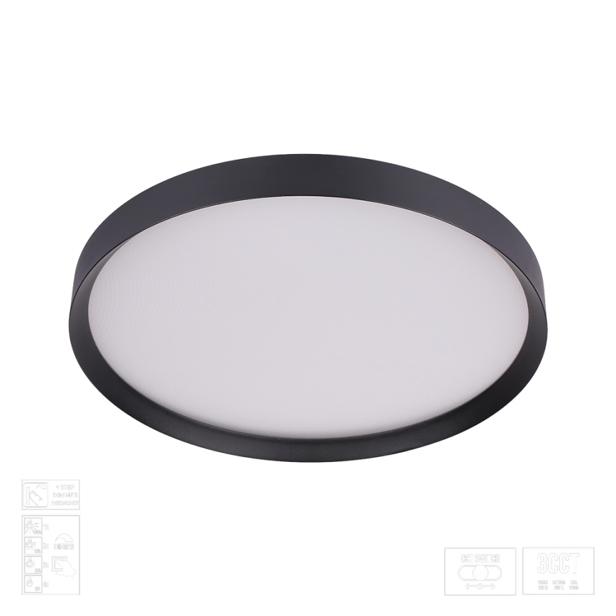 Prezent 17313 - Hämardatav LED-laelamp MAYSA LED/36W/230V 3000/4000/6000K läbimõõt 39,5 cm must