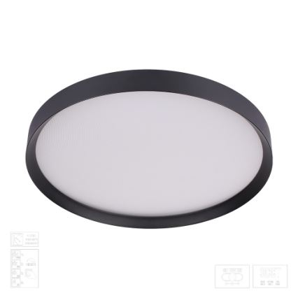Prezent 17315 - hämardatav LED-laelamp MAYSA LED/42W/230V 3000/4000/6000K Ø 48,5 cm must