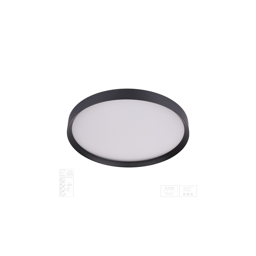Prezent 17315 - hämardatav LED-laelamp MAYSA LED/42W/230V 3000/4000/6000K Ø 48,5 cm must