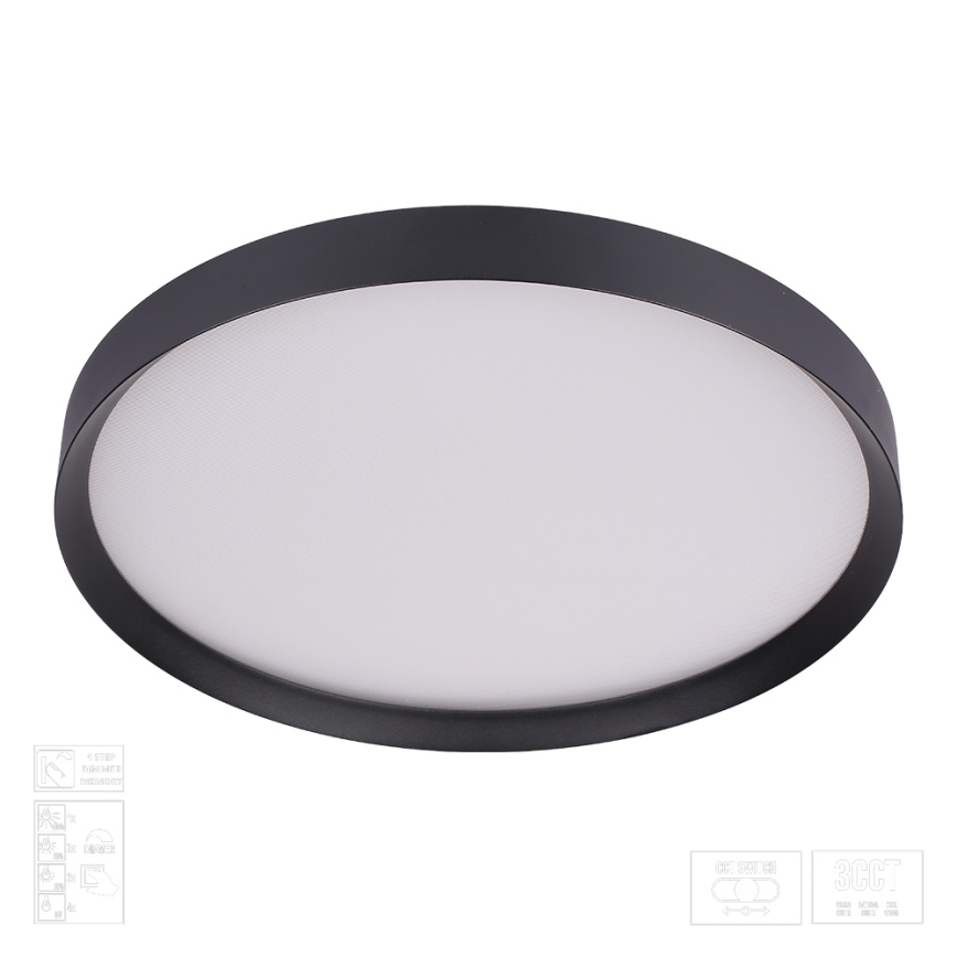 Prezent 17317 - hämardatav laevalgusti MAYSA LED/72W/230V 3000/4000/6000K läbimõõt 77 cm must
