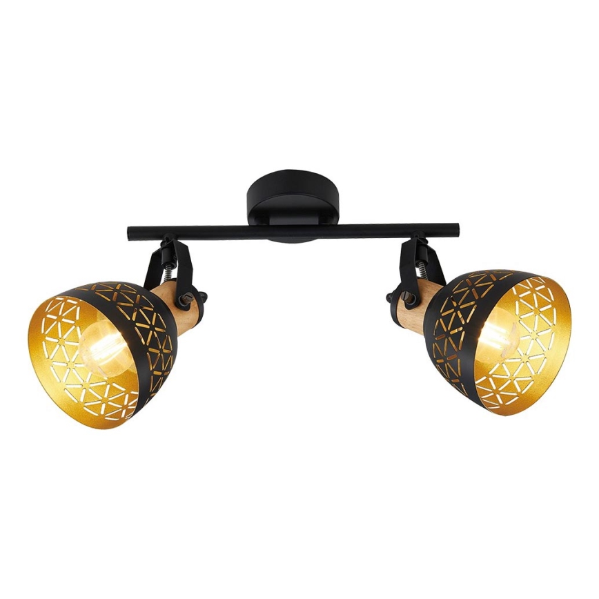 Prezent 27523 - Kohtvalgusti MESCALA 2xE14/40W/230V must/kummipuu