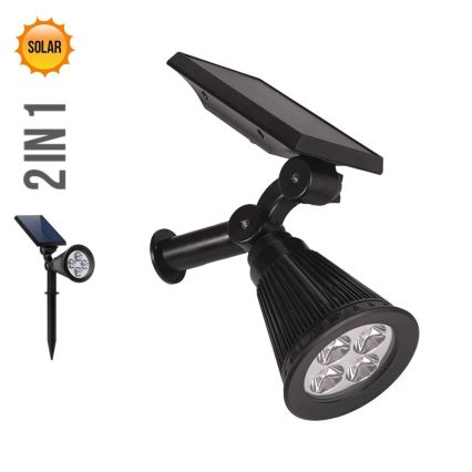 Prezent 65286 - LED Päikesepaneeliga valgusti 2in1 LION LED/2W/3,7V IP44 2220 mAh