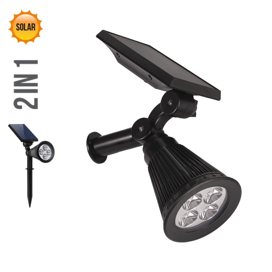 Prezent 65286 - LED Päikesepaneeliga valgusti 2in1 LION LED/2W/3,7V IP44 2220 mAh