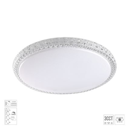 Prezent 71339 - LED-hämardatav laevalgusti AMBIA LED/30W/230V 3000/4000/6500K, läbimõõt 39,5 cm, läbipaistev