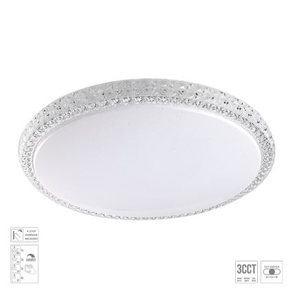 Prezent 71340 - LED-hämardatav laevalgusti AMBIA LED/40W/230V 3000/4000/6500K Ø 49,5 cm läbipaistev