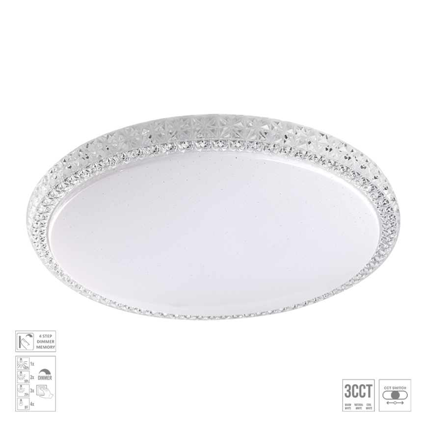 Prezent 71340 - LED-hämardatav laevalgusti AMBIA LED/40W/230V 3000/4000/6500K Ø 49,5 cm läbipaistev