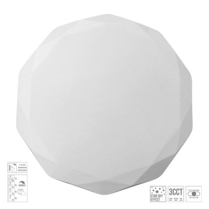 Prezent 71343 - hämardatav LED-laelamp IRIDIO LED/40W/230V 3000/4000/6500K läbimõõt 49,5 cm valge