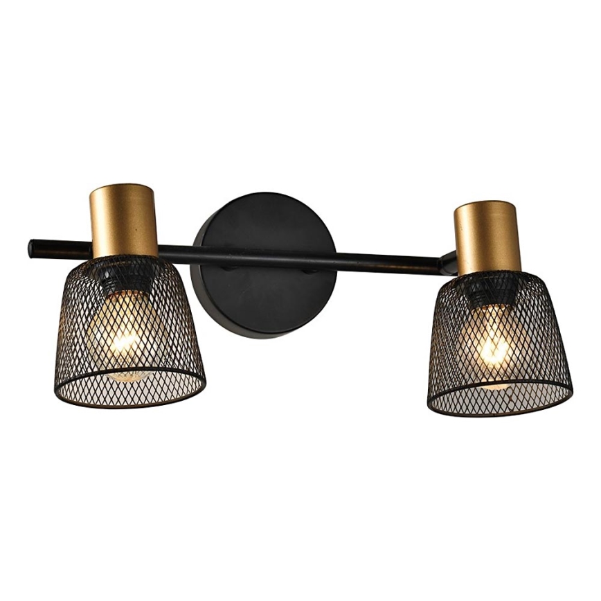 Prezent 75471 - Kohtvalgusti seinale DAYTONA 2xE14/40W/230V must/kuldne