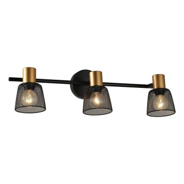 Prezent 75472 - Kohtvalgusti seinale DAYTONA 3xE14/40W/230V must/kuldne