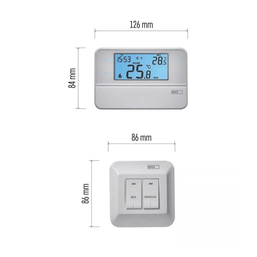 Programmeeritav termostaat 230V + 2xAA