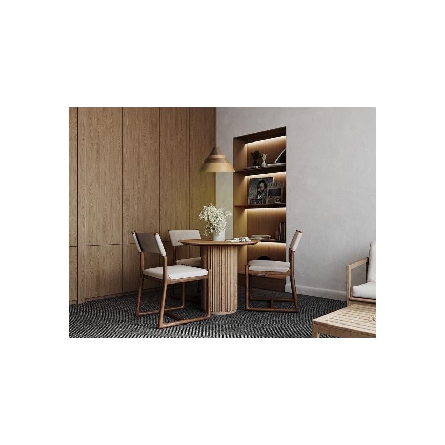 Puidust lühter riputuskaabliga 1xE27/60W/230V, läbimõõt 33 cm, täispuit/tamm/pähkel/kummipuit