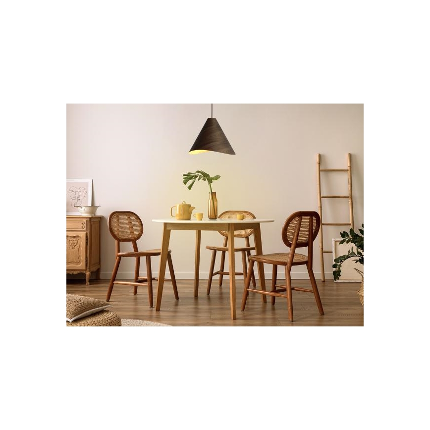 Puidust ripplamp kaabliga 1xE27/60W/230V läbimõõt 45 cm massiivne/pähkel/kummipuu