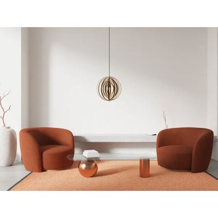 Puidust ripplamp nööril 1xE27/60W/230V Ø 43,5 cm massiivne/špon/kummipuu