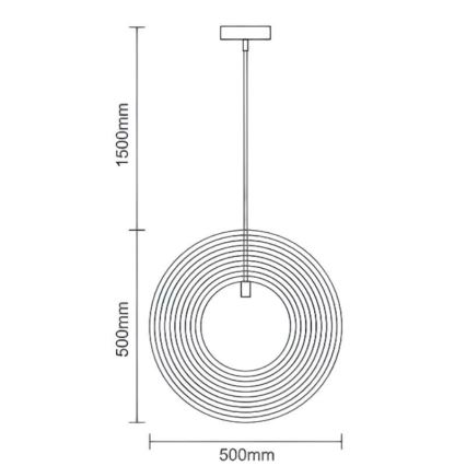 Puidust ripplühter kaablil 1xE27/60W/230V Ø 50 cm täispuit/vineer/kummipuu