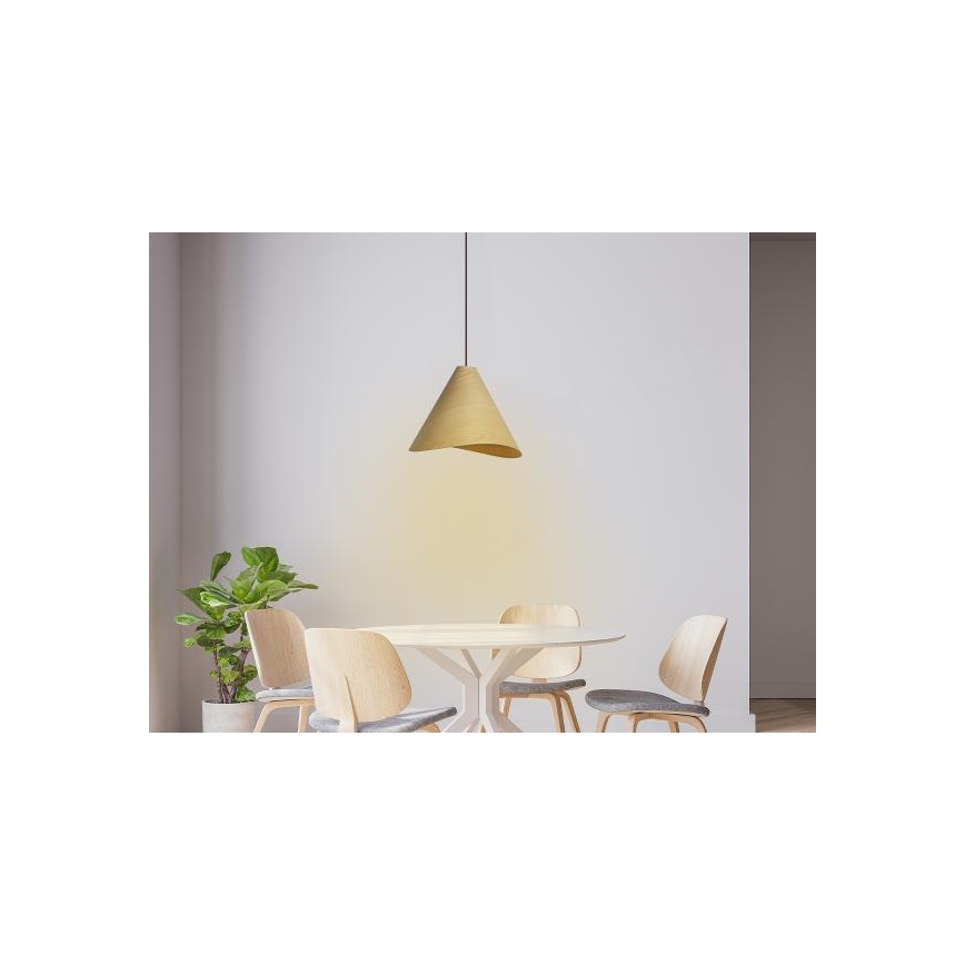 Puidust ripplühter nööril 1xE27/60W/230V Ø 33 cm täispuit/tamm/kummipuu